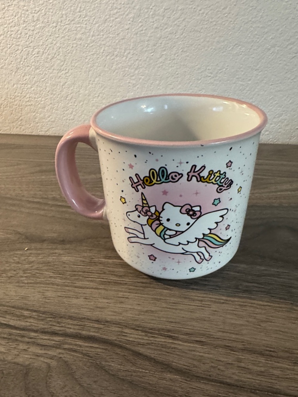 Hello Kitty Pink and White Unicorn Ceramic Mug